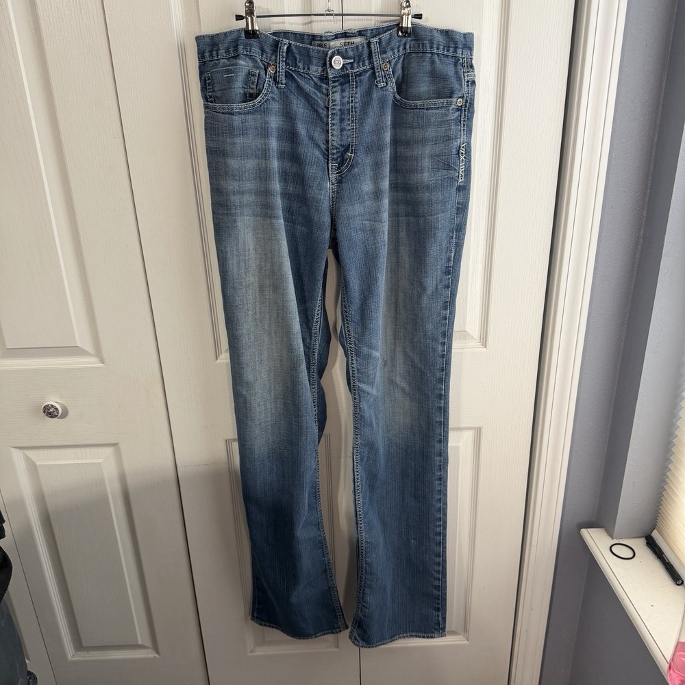 BKE Seth Blue Denim Straight Leg Jeans Men's Size‎ 36XXL Casual Travel Office